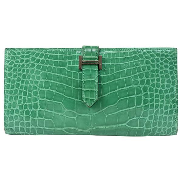 HERMES（エルメス） 豪華 アリゲーター メンズ 長財布 ベアンスフレ