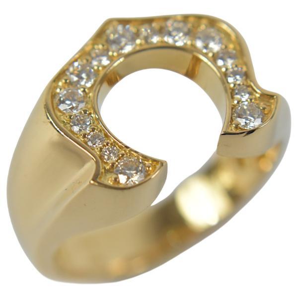 K18YG ダイヤモンド メンズ ジュエリー ホースシュー 馬蹄デザイン