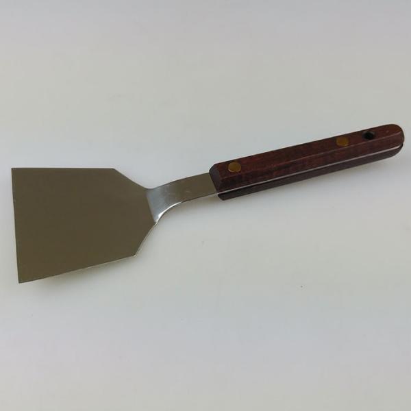 リス 18-0ステンレス木柄 起こし金 金属ヘラ 7cm お好み焼き・鉄板焼きの返し用ヘラ 祭り イベント 屋台