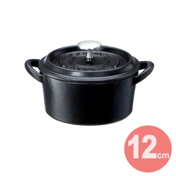 【仕様】サイズ：約（内径）120mm×（W）170mm×（H）93mm重量：（約）1370g容量：（約）0.6L素材：本体・蓋/鉄鋳物（表面加工/ホーロー加工）　つまみ/ステンレス鋼※IH非対応