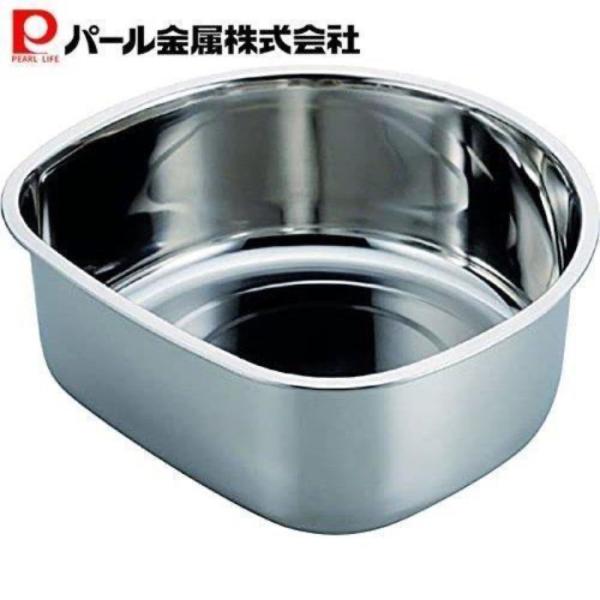 立て置きもできる。小スペースのシンクにも最適なD型形状。使いやすいオールステンレス製、一枚絞り。洗いやすくて、衛生的です。製品サイズ：(約)幅32×奥行29.5×高さ13cm製品重量：(約)0.65kg桶の深さ：(約)12.5cm素材・材質...