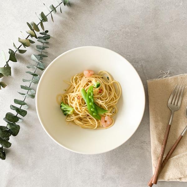 洋食器 大皿 ナチュラル キッチン 22cm 深皿 パスタ皿 選べる3色