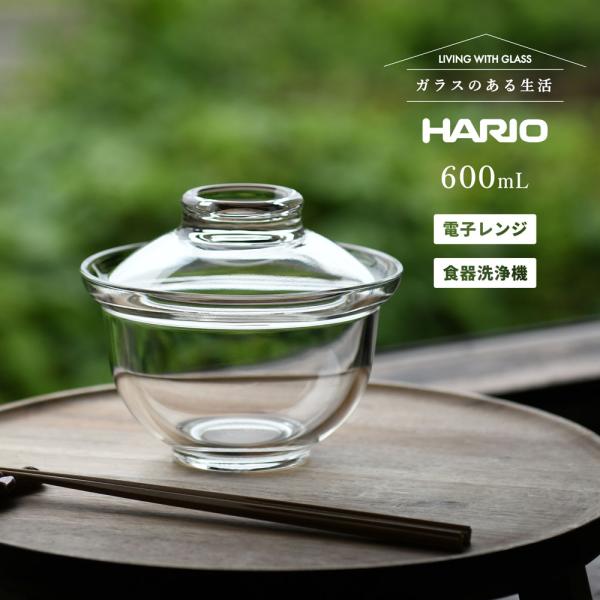 HARIO ガラスの丼鉢 耐熱ガラス どんぶり 器 おしゃれ ガラス 蓋付き 人気 ハリオ