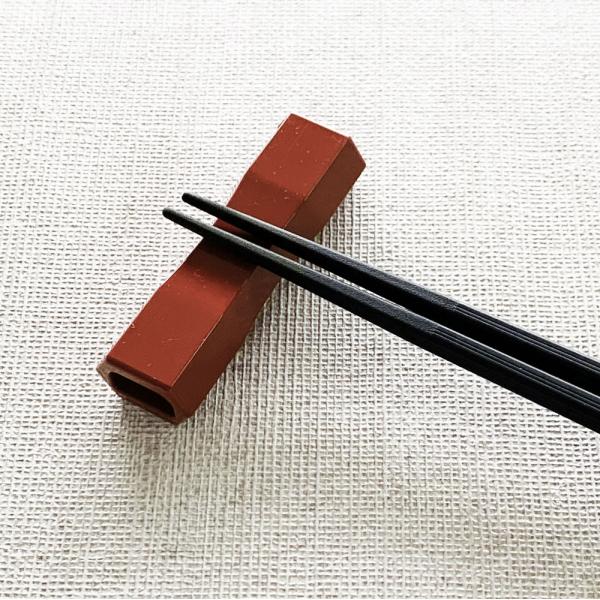 亀甲型 箸止め 兼用 箸置き 朱 はしおき 日本製 メール便OK