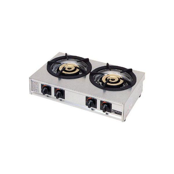 2018年マルゼン卓上親子ガスコンロ 都市ガス マルゼン ガステーブルコンロ M-223C 3口コンロ 親子コンロ