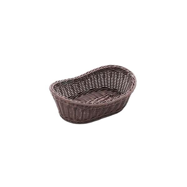 樹脂バスケット 舟形 こげ茶 30cm  間口300×奥行200×高さ100