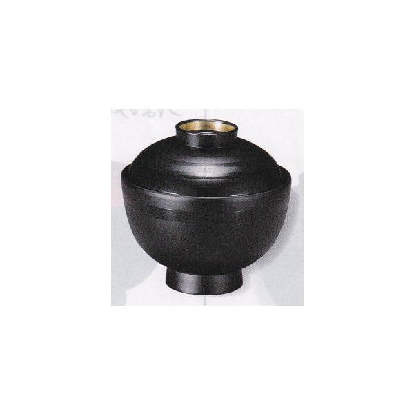 祥隅丸椀 耐熱　黒かすみライン高台内金  内黒 φ101×H98 (68) 280cc 　8-174-3 (31006210)