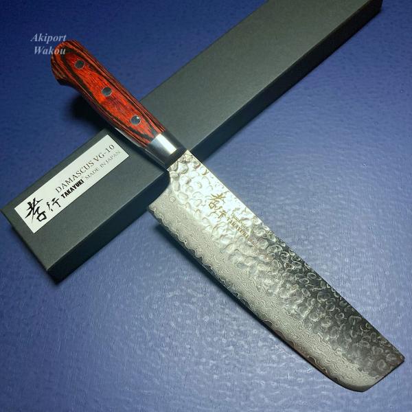 堺孝行 和菜切包丁 VG10鋼 槌目 ダマスカス33層 160mm kitchenwakou_7393