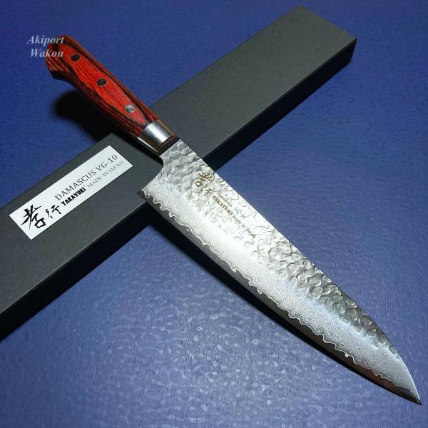 堺孝行 牛刀 包丁 210mm 33層槌目ダマスカス ミルフィーユ包丁 V金10号