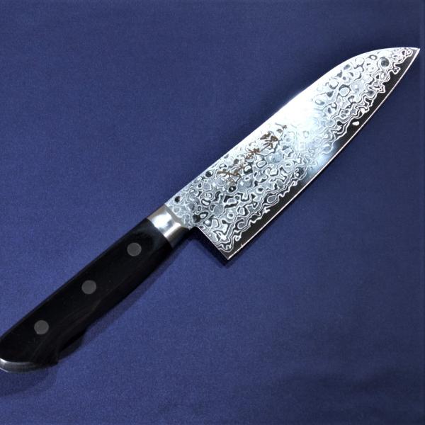 堺孝行　ダマスカス　三徳　170mm 包丁　45層　AUS10 ステンレス　万能 kitchenwakou_7422