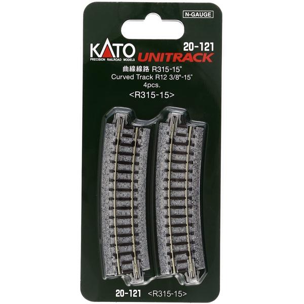 送料無料 KATO 曲線線路 R315-15° 4本入 #20-121