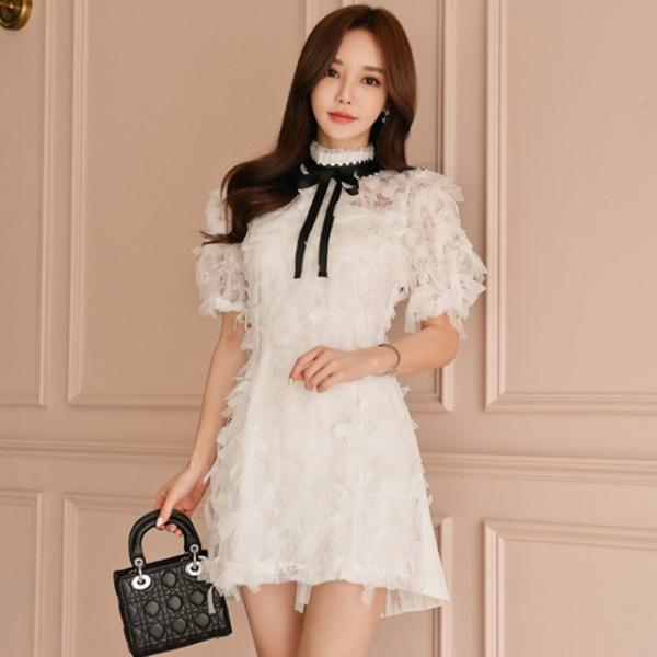 ワンピース 夏 19新作 ホワイトワンピース 白 お嬢様 フォーマル パーティー 二次会ドレス お呼ばれ ショート丈ワンピース レディース Lh Kittyshop 通販 Yahoo ショッピング