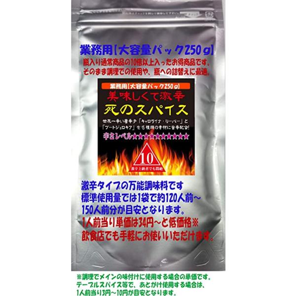 激辛唐辛子 調味料 アウトドア BBQ カプサイシン 香辛料 死のスパイス10辛 業務用 大容量 250g
