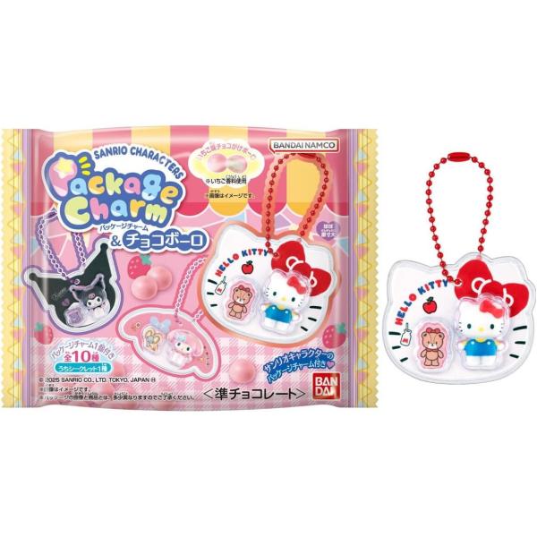サンリオキャラクターズ パッケージチャーム＆チョコボーロ 未開封 25個 kiyahobby_4570117925429