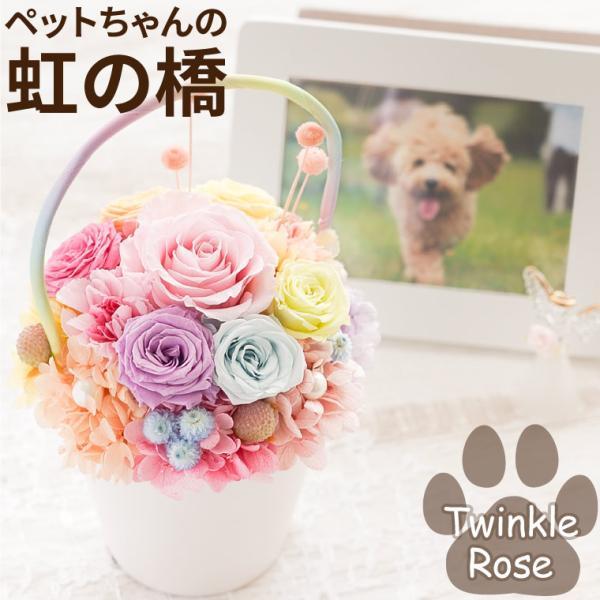 仏花　ガラスドーム　プリザーブドフラワー　お彼岸　お供え　虹の橋 ペット お彼岸 お供え ガラスドーム 虹の橋 お悔やみ 花