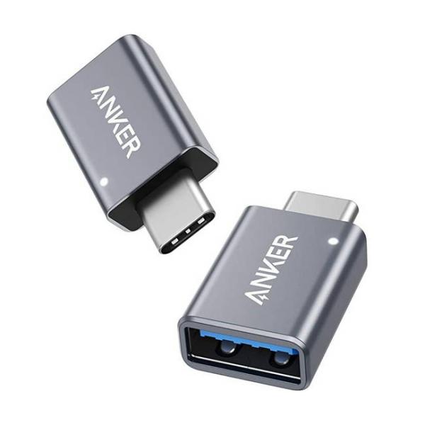 Anker USB-C &amp; USB 3.0 変換アダプタ 2個セットコネクタタイプ  USB Type-C, USB Type-A商品寸法 (長さx幅x高さ)  26 x 14 x 8 mmブランド  Ankerパッケージ内容　An...