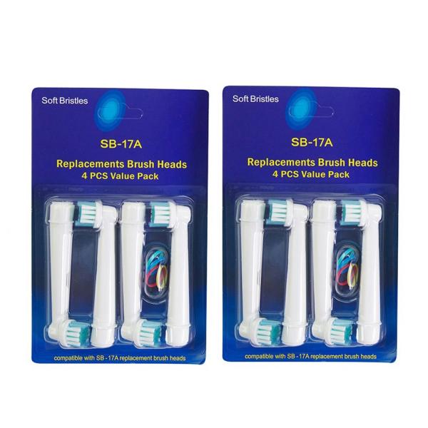 ブラウン オーラルB フレキシソフト EB17-4 替えブラシ 互換ブラシ SB-17A詳細：ブラウンオーラルBフレキシソフトEB17-4-ELの互換替えブラシ（本体は付属いたしません） 4本×2セット　合計8本※入荷時期によってパッケージ...