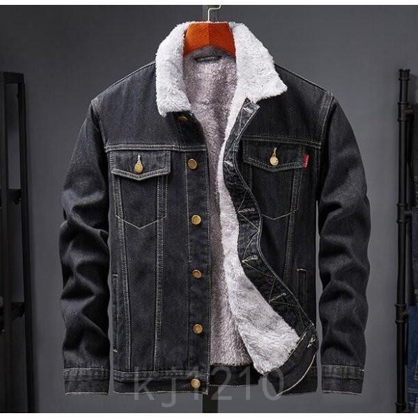 ボアデニムジャケットメンズgジャンジージャンアウターボアgジャンブルゾン裏ボアジャケットヴィンテージ防寒服冬物ブラック San Wfpks5xc Kjストア 通販 Yahoo ショッピング