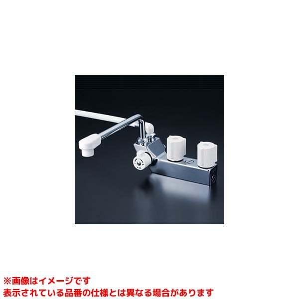 新品　KVK シャワー混合栓 KF207N KVK KVK KF207N デッキ型一時止水付2ハンドルシャワー（左側