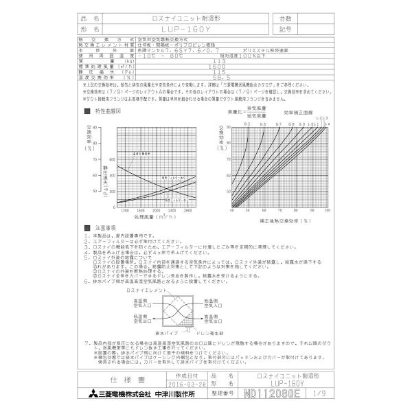 Lup 160y Kjk 三菱電機 工業用ロスナイ 耐湿形顕熱タイプ Wt0 Lup 160y Kjk 通販 Yahoo ショッピング
