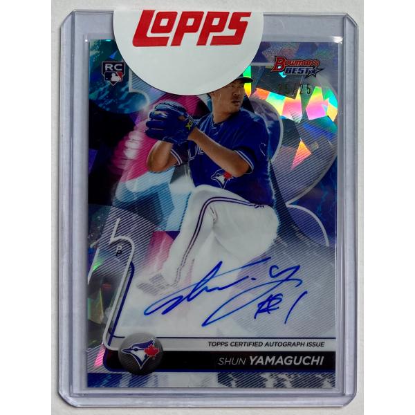 【ラストNo. 25/25枚限定】山口俊直書きルーキーサイン 2020 Bowman's Best RC Cracked Ice Ref Auto ※交換済