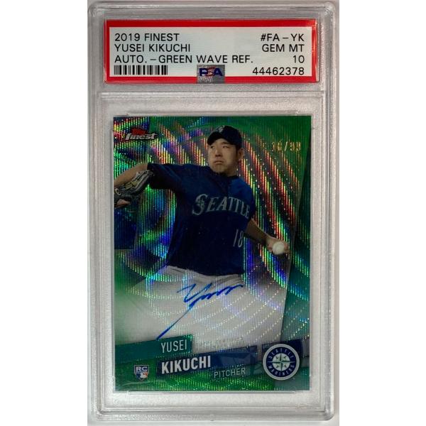 【状態完璧!ジャージーNo. 18/99枚限定】菊池雄星直書きルーキーサイン 2019 Topps Finest Green Wave Ref RC Auto PSA10