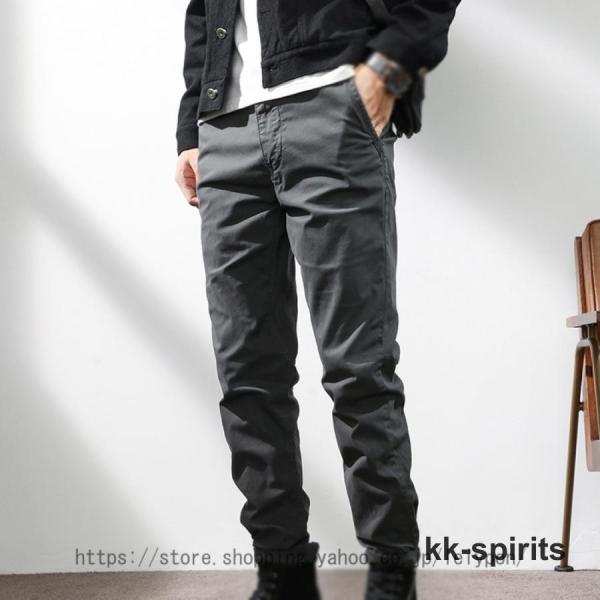 オクスン　テーパードチノパンツ　ブラック　サイズL チノパン テーパードチノパン テーパードチノ メンズ テーパード