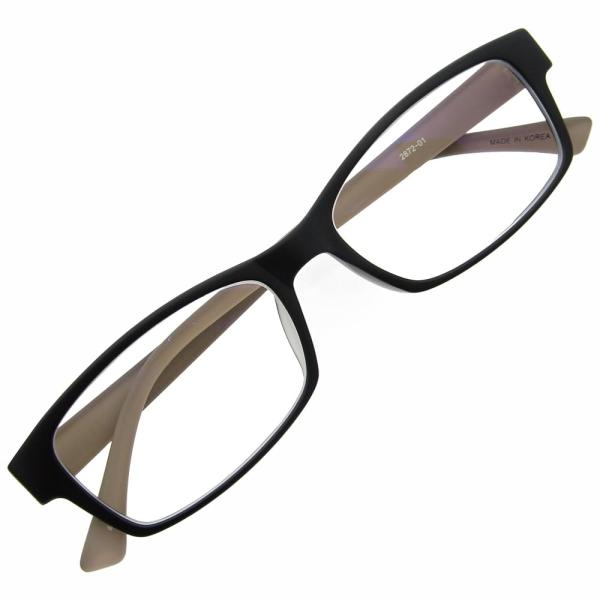 [KKD] 軽い 掛けやすい 老眼鏡 スクエア シニアグラス 軽量 TR90 非球面 ブルーライトカット レンズ 2872 (マットブラック 度数 +1.25)