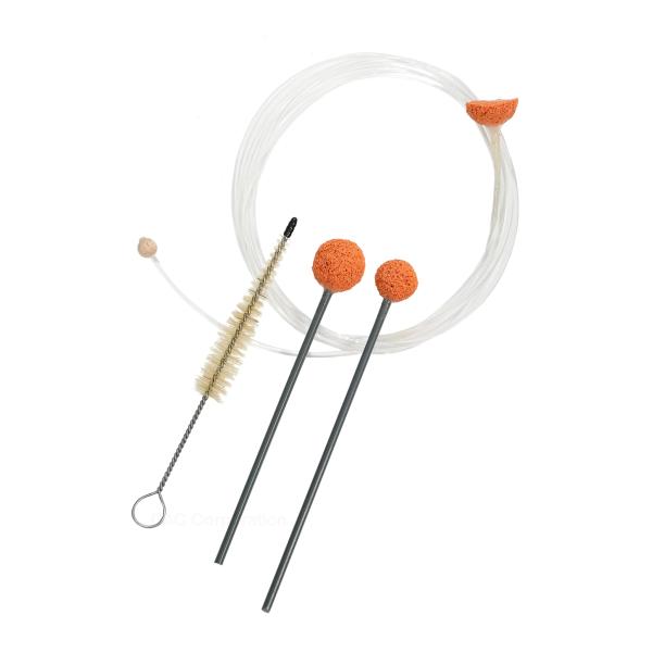 クリーニングコード、クリーニングロッドS、L、マウスピースブラシのセット。