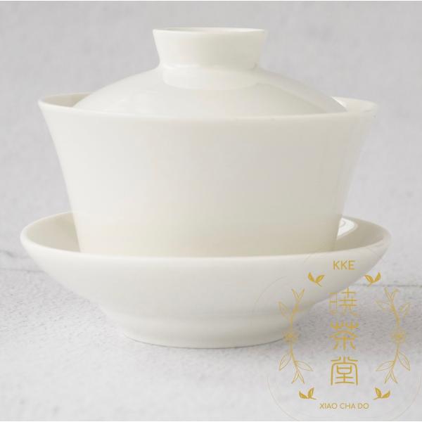 蓋碗 台湾製 伝統式蓋碗 三希 牙白色 110cc : 暁茶堂(kke-taiwantea
