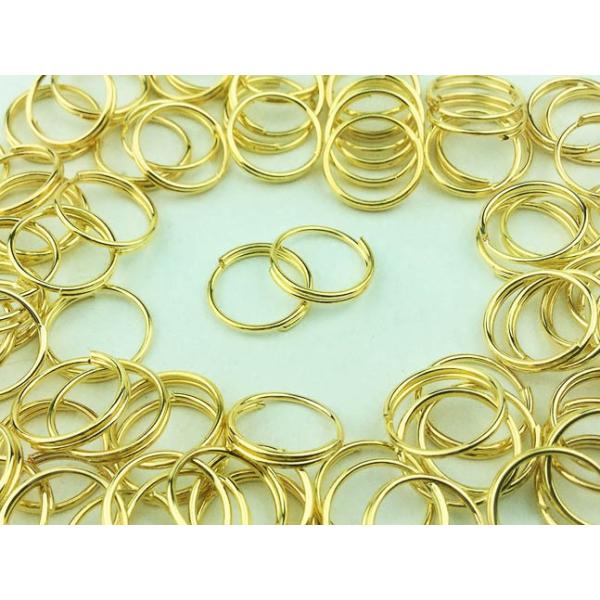 二重 丸カン 10mm 100個 ゴールド 金色 マルカン アクセサリー リング パーツ ハンドメイド 金具 （AP0103）
