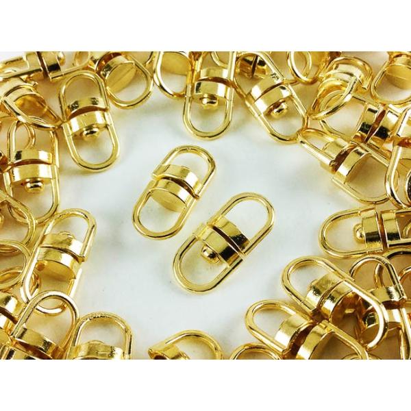 回転カン ゴールド 50個 18mmx8.5mm 金色 回転式 カン キーホルダー