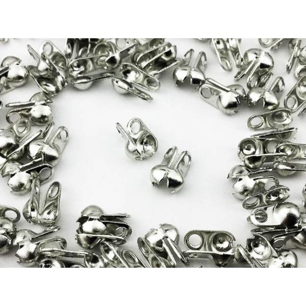 ボールチップ シルバー 150個 適応ボール径最大2.4mm・ ボール チェーン 用 エンド パーツ 金具 チャーム AP0371