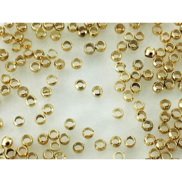 かしめ玉 つぶし玉 200個 ゴールド KC金 サイズ【 2mm 】 カシメ玉 アクセサリー パーツ 金具 （AP0401）