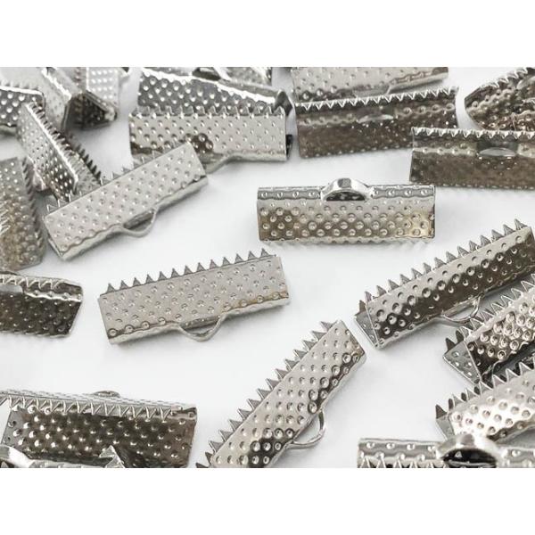 ワニグチ 金具 50個 リボン 留め 紐 留め 20mm シルバー ワニ口 ワニカン エンド パーツ アクセサリー 金具 （AP0568）
