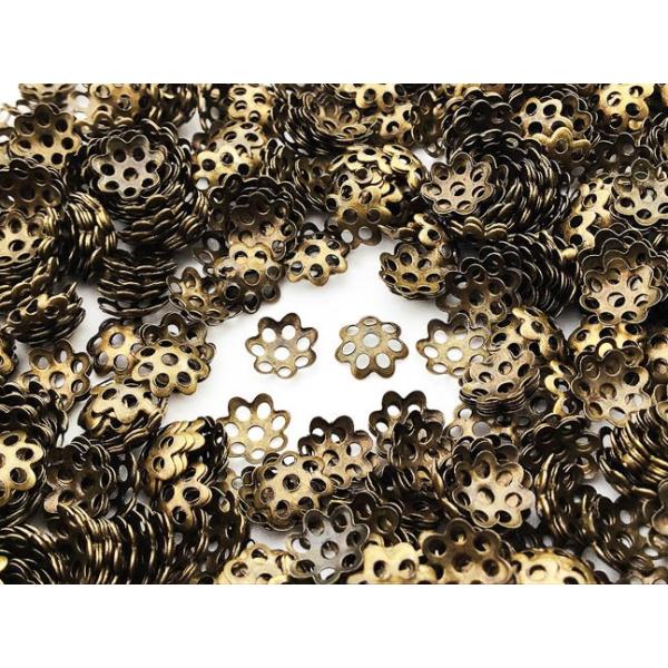 ビーズキャップ 6mm 金古美 アンティークゴールド 座金 花座 1000個