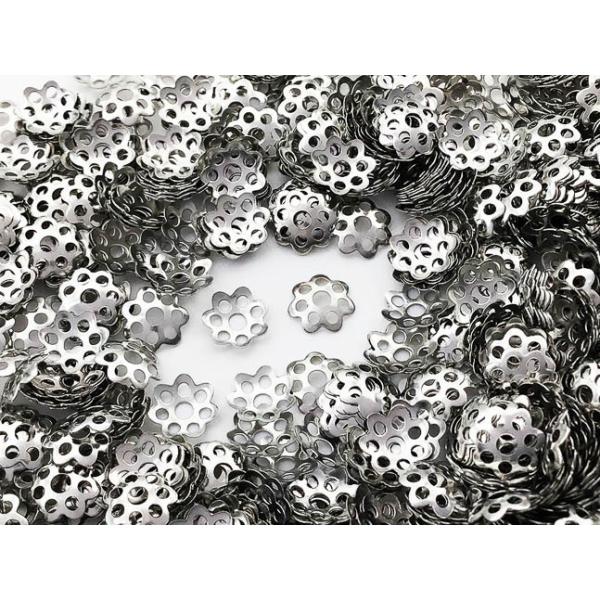 ビーズキャップ 6mm シルバー 座金 花座 1000個 ビーズカバー 