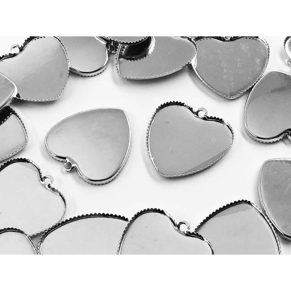 ミール皿 ハート シルバー 20枚 25x26 アクセサリー レジン