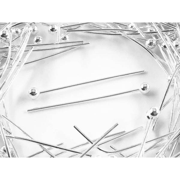 丸ピン シルバー 白銀 20mm 約300本 アクセサリー金具 丸カン 9ピン Tピン AP1047