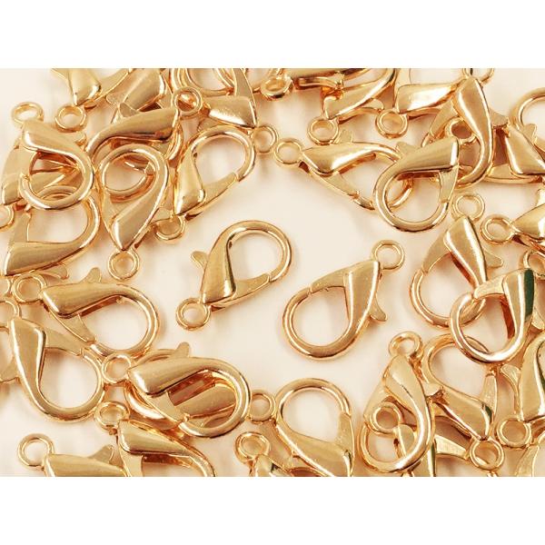 カニカン 留め金具 大きめ 全長約21mm 40個 ゴールド KC金 留め具