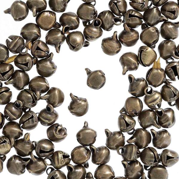 鈴 6mm 小さめ 100個 カン付き 金古美 手芸 チャームパーツ 金具 手芸用 ハンドメイドパーツ アクセサリーパーツ AP1854