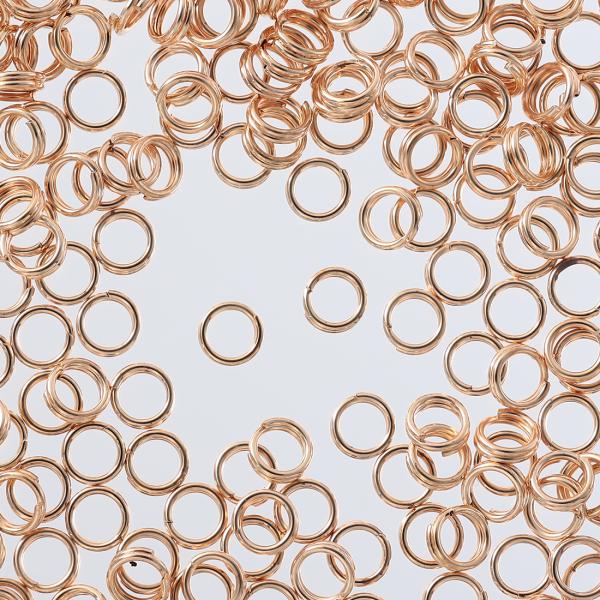 二重丸カン ゴールド 5mm 400個 KC金 2重 マルカン パーツ 金具 接続金具 キーホルダー金具 手芸 ハンドメイド アクセサリーパーツ AP1959