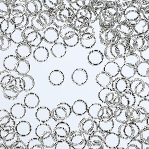 二重丸カン シルバー 5mm 400個 2重 マルカン パーツ 金具 接続金具 キーホルダー金具 手芸 ハンドメイド アクセサリーパーツ AP1961