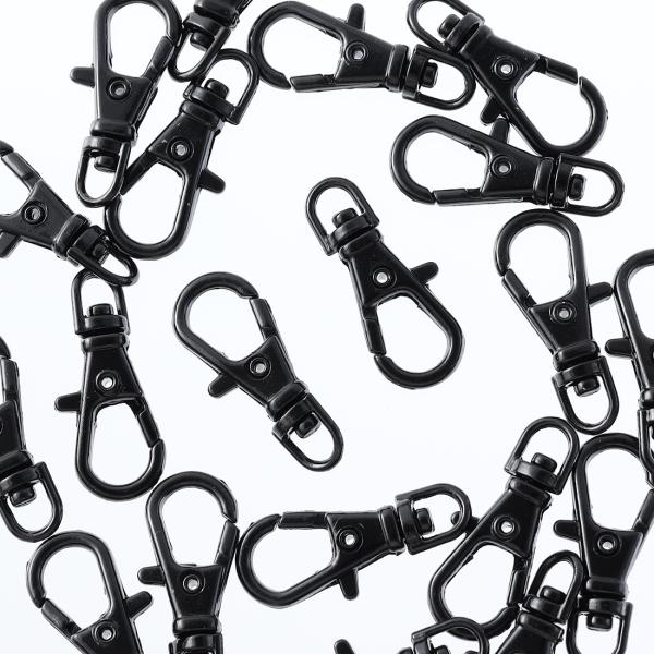 ナスカン 23mm 特小 20個 黒 ブラック キーホルダー ストラップ パーツ 回転カン フック 金具 AP2147