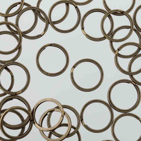 平キーリング 20mm 50個 アンティーク 金古美 二重リング キーホルダー ストラップ パーツ ハンドメイド 金具 AP2335