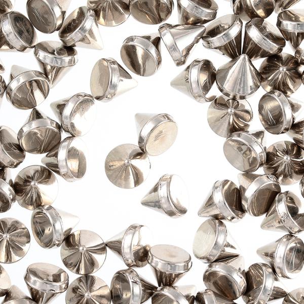 スタッズ パーツ シルバー プラ製 100個 8mm 貼付タイプ デコ