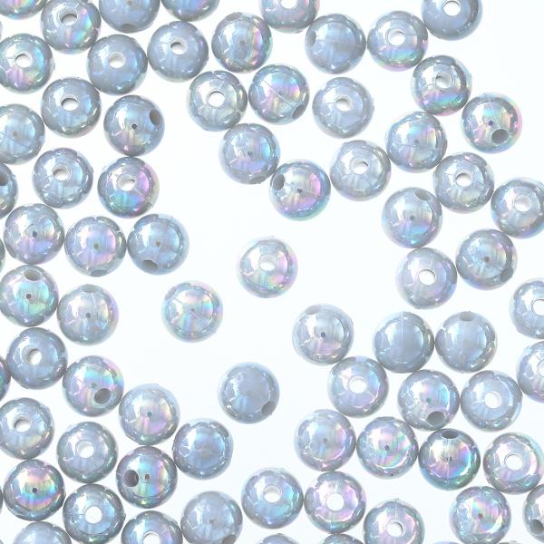 ハンドメイド　資材 ビーズ 6mm 灰色 丸 1000個 オーロラ グレー 手芸 アクセサリー
