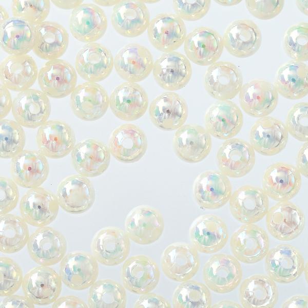 ビーズ 6mm 白 丸 1000個 オーロラ ホワイト 手芸 アクセサリー パーツ BD2949