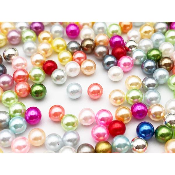 パールビーズ 4mm 穴なし プラ製 丸 2000個 ミックス MIX 手芸 アクセサリー パーツ BD3009