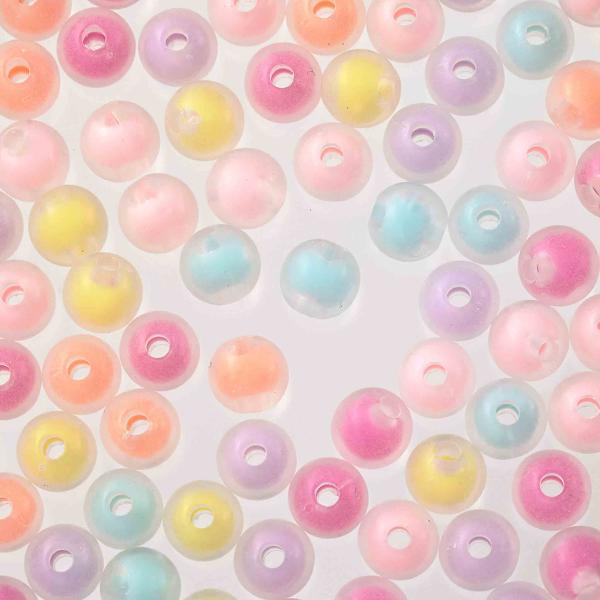 ビーズ 8mm 丸 ミックス 500個 艶消し 穴あり 手芸 アクセサリー ハンドメイド パーツ BD3021